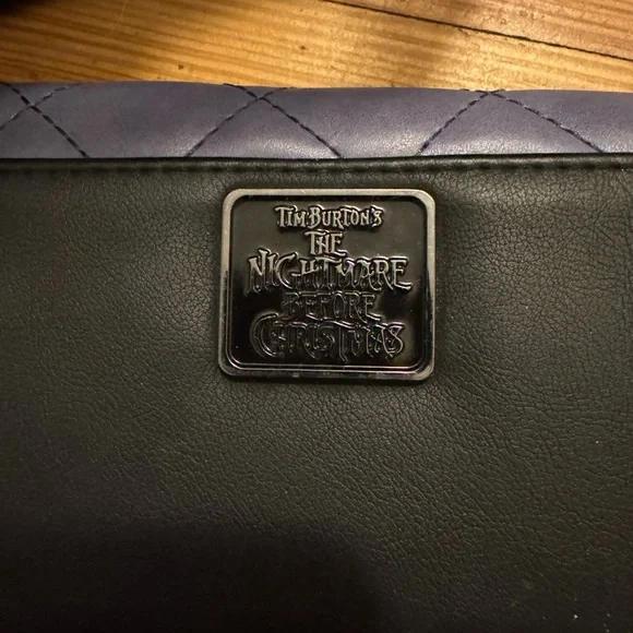 Nightmare Before Christmas Purple and Black Quilted Handbag and Wallet Set - Picture 4 of 8